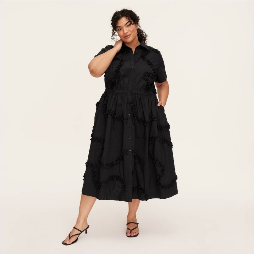RARE Target x Kate Spade New York Black Ruffled dress NWT 1X